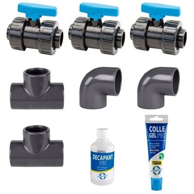Kit de bypass Poolex 50mm - Azul marino Kit de bypass Poolex 50mm - Azul marino