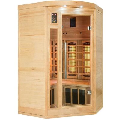 France Sauna - Sauna infrarouge angular 2 places Apollon Quartz - 120x120x190 cm - Epicea Canada - Publicité France Sauna - Sauna infrarouge angular 2 places Apollon Quartz - 120x120x190 cm - Epicea Canada - Publicité