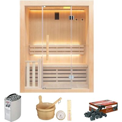 France Sauna Sense 3 - Sauna Finlandaise - Épicéa Canadien - Montage Facile - Publicité France Sauna Sense 3 - Sauna Finlandaise - Épicéa Canadien - Montage Facile - Publicité