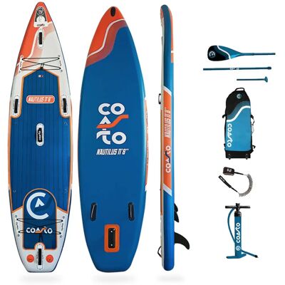 Coasto NAUTILUS 11'8" - Azul/laranja SUP inflável - Iniciante-Avançado Coasto NAUTILUS 11'8" - Azul/laranja SUP inflável - Iniciante-Avançado