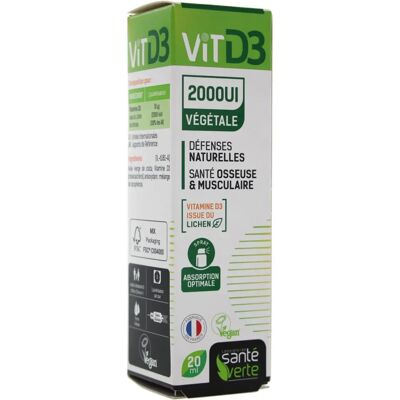 Santé Verte Vitamine D3 Végétale 2000 UI Spray - Immun & Osseous - Publicité Santé Verte Vitamine D3 Végétale 2000 UI Spray - Immun & Osseous - Publicité