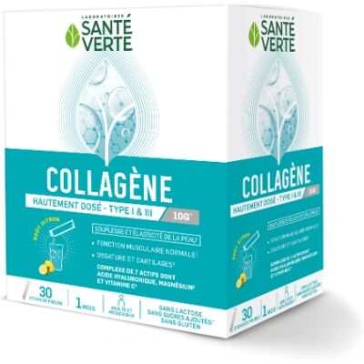 Sante Verte Collagène Goût Citron - Complément de Santé - Publicité Sante Verte Collagène Goût Citron - Complément de Santé - Publicité