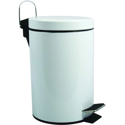 MSV 100022 Poubelle à pédale en acier blanc 3L - Poubelle MSV 100022 Poubelle à pédale en acier blanc 3L - Poubelle