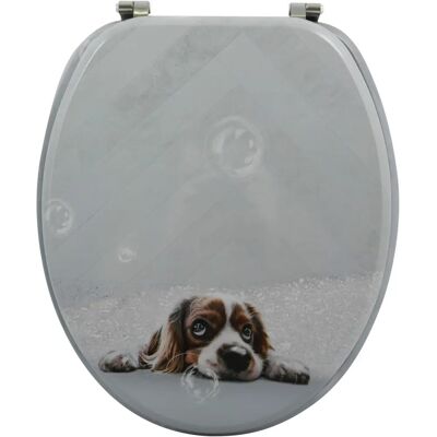 Couvercle de WC MSV - Bain pour Chiens en MDF avec Charnières en Acier Inoxydable - Gris - Publicité Couvercle de WC MSV - Bain pour Chiens en MDF avec Charnières en Acier Inoxydable - Gris - Publicité