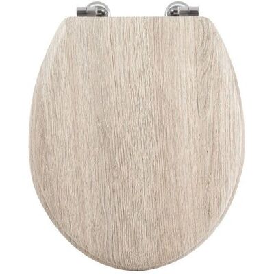 Siège de toilette effet bois MDF MSV Beige - Charnières en acier inoxydable - Publicité Siège de toilette effet bois MDF MSV Beige - Charnières en acier inoxydable - Publicité