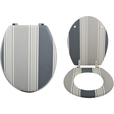 MSV Cardiff WC-Sitz - MDF Grau - Edelstahl-Schaniere - Klassisches Design MSV Cardiff WC-Sitz - MDF Grau - Edelstahl-Schaniere - Klassisches Design