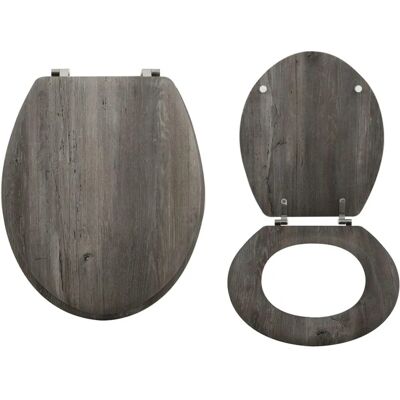 MSV Toiletbril - Bruin - RVS Scharnieren - MDF MSV Toiletbril - Bruin - RVS Scharnieren - MDF