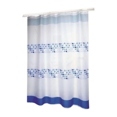 MSV 143017 Rideau de Douche Polyester Bleu Blanc Durable - Publicité MSV 143017 Rideau de Douche Polyester Bleu Blanc Durable - Publicité