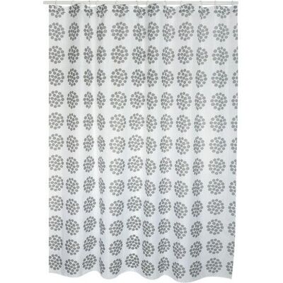 Rideau de Douche MSV Premium Begonia - Polyester Gris et Blanc - Publicité Rideau de Douche MSV Premium Begonia - Polyester Gris et Blanc - Publicité