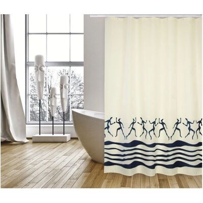 Rideau de Douche MSV Zanzibar Polyester - 180x200 cm - Premium - Publicité Rideau de Douche MSV Zanzibar Polyester - 180x200 cm - Premium - Publicité