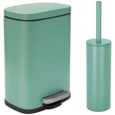 Spirella - Juego de papelera con pedal y escobilla 5L Spirella - Juego de papelera con pedal y escobilla 5L