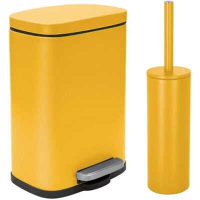 Spirella - Cubo de basura con pedal 5L y escobilla Spirella - Cubo de basura con pedal 5L y escobilla