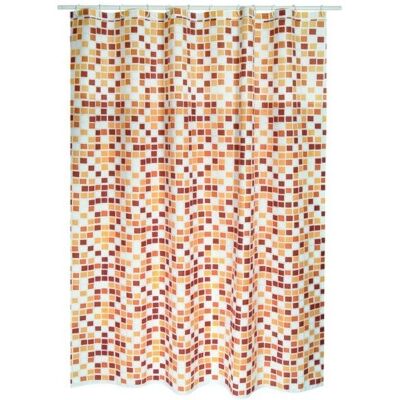 MSV Beigefarbener Polyester Duschvorhang - Premium Mosaico - 180x200cm MSV Beigefarbener Polyester Duschvorhang - Premium Mosaico - 180x200cm