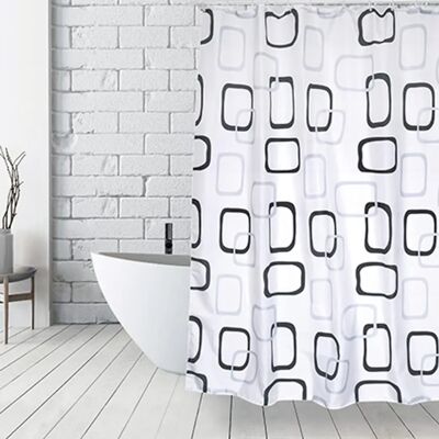 MSV Vintage Polyester-Duschvorhang 180x200cm MSV Vintage Polyester-Duschvorhang 180x200cm