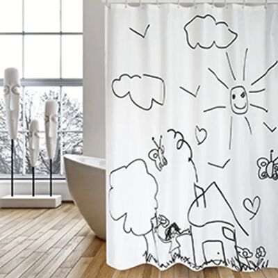 MSV Niklas Polyester Duschvorhang - Kids Garden - 180x200cm MSV Niklas Polyester Duschvorhang - Kids Garden - 180x200cm