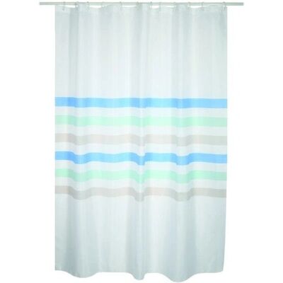 Rideau de Douche MSV 3700703932024 - Bleu, Blanc - Imperméable, 180x200cm - Publicité Rideau de Douche MSV 3700703932024 - Bleu, Blanc - Imperméable, 180x200cm - Publicité