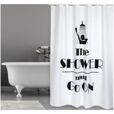 MSV 144028 Rideau de Douche - Polyester Noir, Blanc - Publicité MSV 144028 Rideau de Douche - Polyester Noir, Blanc - Publicité
