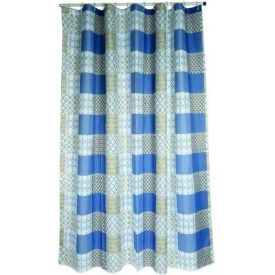 MSV Blå polyester duschdraperi - 180x200cm - Premiumkvalitet MSV Blå polyester duschdraperi - 180x200cm - Premiumkvalitet