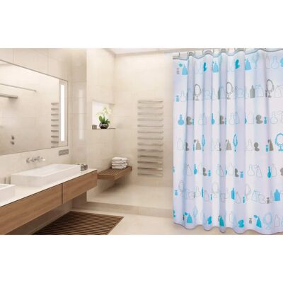 MSV Premium Parfum Blue Shower Curtain - Shower Curtain MSV Premium Parfum Blue Shower Curtain - Shower Curtain