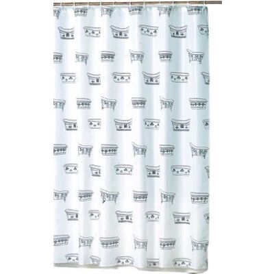 MSV 140121 Duschgardin - Polyester, Svart, Vit - 70x78 tum MSV 140121 Duschgardin - Polyester, Svart, Vit - 70x78 tum