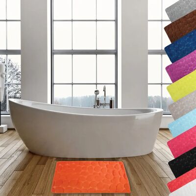 Tapis de bain MSV Jasmine - 40x60cm, orange, antidérapant Tapis de bain MSV Jasmine - 40x60cm, orange, antidérapant