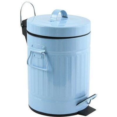 MSV Poubelle ronde en métal bleu 3L - Poubelle MSV Poubelle ronde en métal bleu 3L - Poubelle