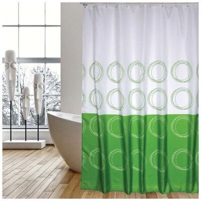 MSV - 3700703947851 - Verde - Bianco - Tenda doccia MSV - 3700703947851 - Verde - Bianco - Tenda doccia