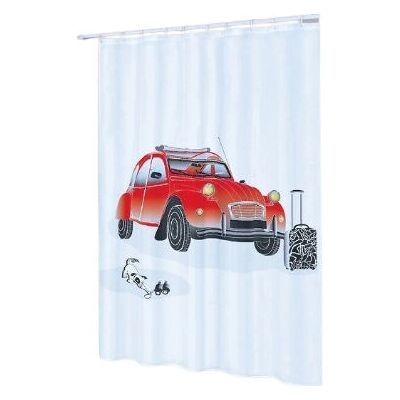 Rideau de Douche MSV CITROEN 2CV - Rouge - Publicité Rideau de Douche MSV CITROEN 2CV - Rouge - Publicité