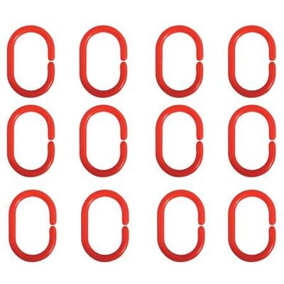 MSV - Duschrings - Rot - 12 Stk - Duschgürtenringe MSV - Duschrings - Rot - 12 Stk - Duschgürtenringe