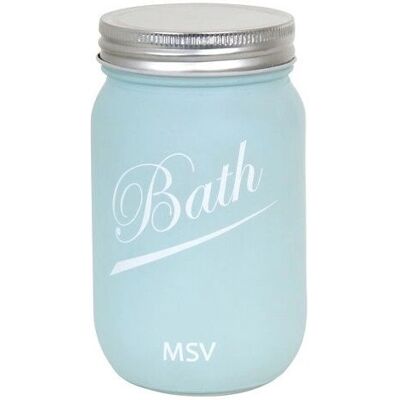 MSV 3700703958116 Récipient à coton en verre bleu - Salle de bain - Publicité MSV 3700703958116 Récipient à coton en verre bleu - Salle de bain - Publicité