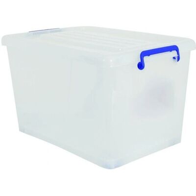 MSV Aufbewahrungsbox - 50L Rechteckig Polypropylen Transparent Weiß MSV Aufbewahrungsbox - 50L Rechteckig Polypropylen Transparent Weiß