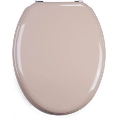 Siège de WC Beige Cléo MSV - MDF durable, charnières inox - Publicité Siège de WC Beige Cléo MSV - MDF durable, charnières inox - Publicité