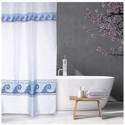 MSV Modello 3700703992400 - Tenda doccia - Blu, Bianco MSV Modello 3700703992400 - Tenda doccia - Blu, Bianco