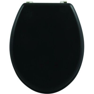 Asiento de inodoro MDF negro MSV - Duradero y clásico Asiento de inodoro MDF negro MSV - Duradero y clásico