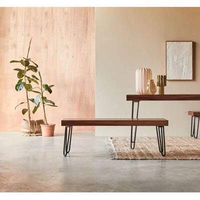 Banco de Palisandro Tikamoon Helga - 135x45x35cm - Estilo Industrial de Madera Banco de Palisandro Tikamoon Helga - 135x45x35cm - Estilo Industrial de Madera