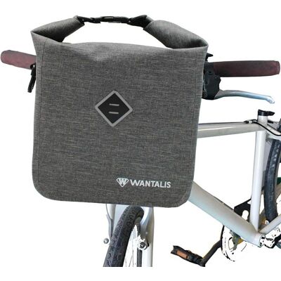 Wantalis Sacoche Étanche pour Vélo - Universel Gris - Publicité Wantalis Sacoche Étanche pour Vélo - Universel Gris - Publicité