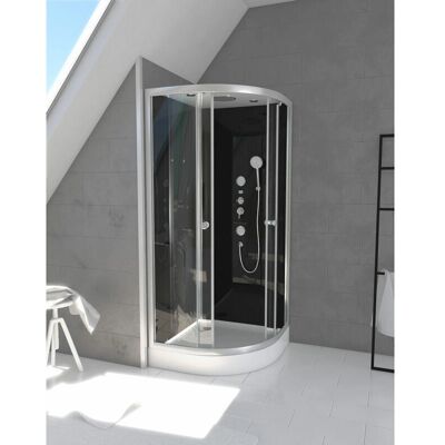 Cabine de douche Raven Round de Aurlane - 90x90x215cm - Publicité Cabine de douche Raven Round de Aurlane - 90x90x215cm - Publicité