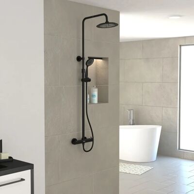 Aurlane Col050 Douchesysteem - Thermostatisch Zwart Aurlane Col050 Douchesysteem - Thermostatisch Zwart