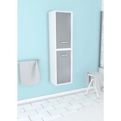 Armoire de bain blanc Nordik Aurlane - 150x25x35cm - MDF - Publicité Armoire de bain blanc Nordik Aurlane - 150x25x35cm - MDF - Publicité