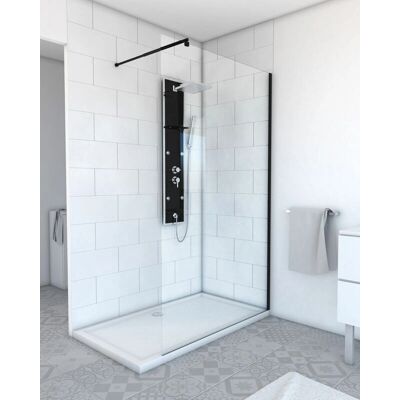 Aurlane - Pannello doccia 120x200cm - Profilo Nero Opaco Aurlane - Pannello doccia 120x200cm - Profilo Nero Opaco