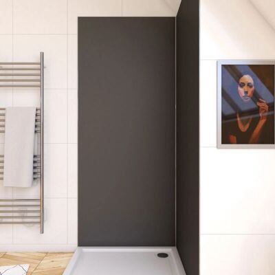 Pannello doccia in alluminio grigio Aurlane - 90x210cm - Decorazione bagno Pannello doccia in alluminio grigio Aurlane - 90x210cm - Decorazione bagno