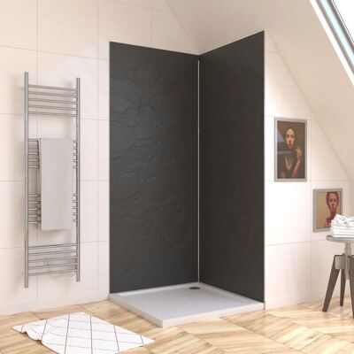 Aurlane FAC332 Mampara de Ducha - Panel de Pared en Pizarra, 90x210cm, Impermeable Aurlane FAC332 Mampara de Ducha - Panel de Pared en Pizarra, 90x210cm, Impermeable