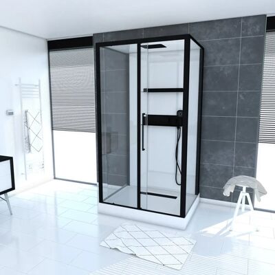 Aurlane CAB233 Cabina Doccia Rettangolare - Profilo Nero Aurlane CAB233 Cabina Doccia Rettangolare - Profilo Nero
