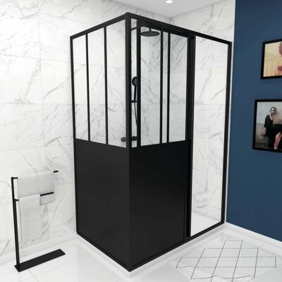 Aurlane Box Doccia Nero Opaco - 120x200cm + 90x200cm Aurlane Box Doccia Nero Opaco - 120x200cm + 90x200cm