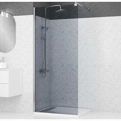 Aurlane - Pack Paroi de douche 90x200cm Verre Fumé - Profil Chrome - Publicité Aurlane - Pack Paroi de douche 90x200cm Verre Fumé - Profil Chrome - Publicité