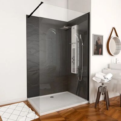 Aurlane - Pack Paneles Pared Pizarra Noir - Cabine de Douche - Publicité Aurlane - Pack Paneles Pared Pizarra Noir - Cabine de Douche - Publicité
