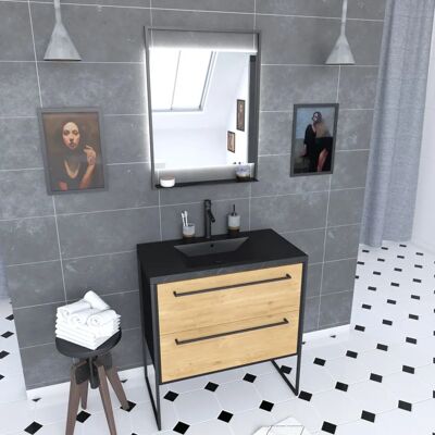 Aurlane PACM072 Armario de baño - Negro - Diseño moderno Aurlane PACM072 Armario de baño - Negro - Diseño moderno
