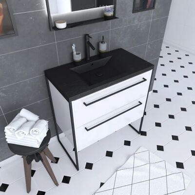 Aurlane PACM016 Armadio bagno - Bianco, 80x50cm, 2 cassetti Aurlane PACM016 Armadio bagno - Bianco, 80x50cm, 2 cassetti