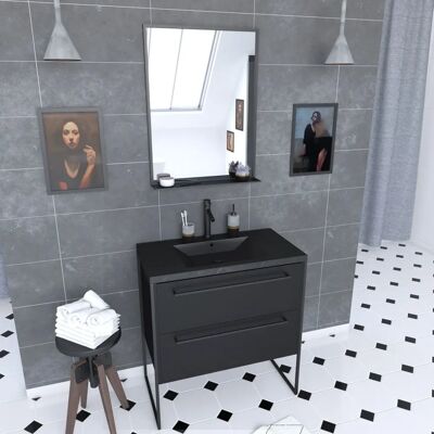 Aurlane PACM029 Mobile bagno - Structura P029 - Mobile lavabo, colore: Nero/Bianco Aurlane PACM029 Mobile bagno - Structura P029 - Mobile lavabo, colore: Nero/Bianco