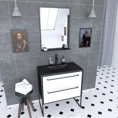 Aurlane PACM051 Mobile da bagno - Nero/Bianco Aurlane PACM051 Mobile da bagno - Nero/Bianco